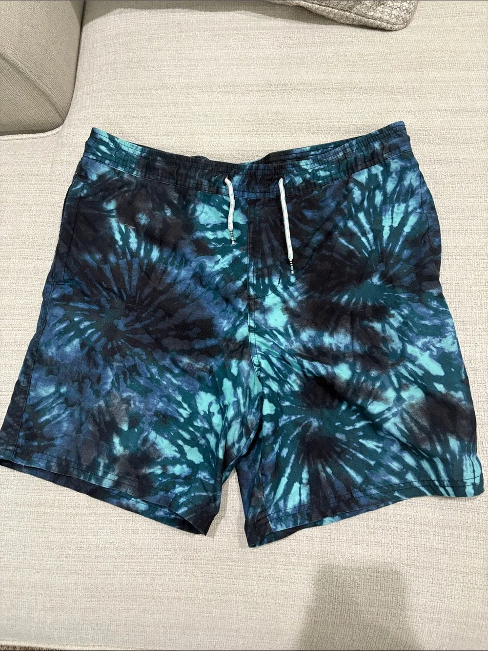 Men's Blue Tie-Dye Swim Shorts